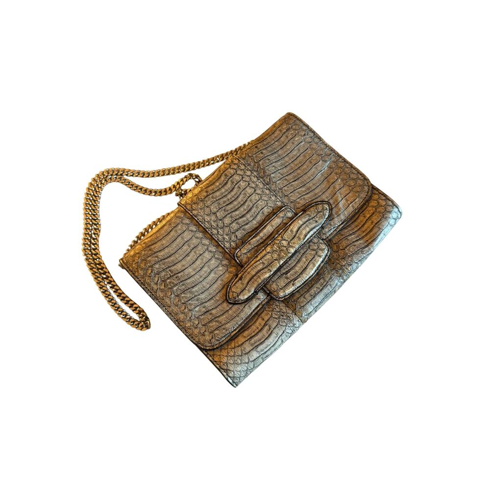 Michino White Phedra Clutch